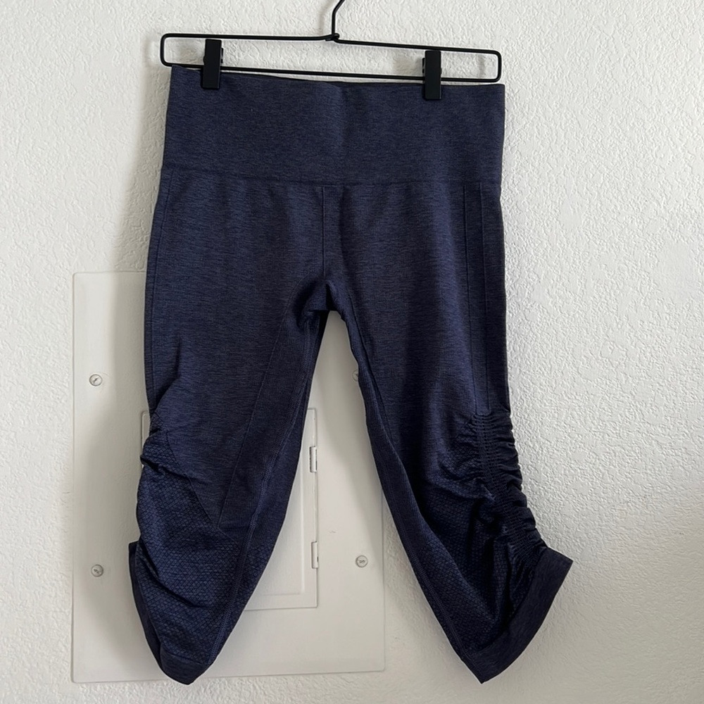 lululemon athletica Dark Navy Capri Leggings with Side Ruched Detail